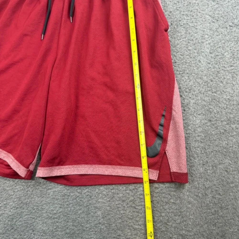 Nike Basketball Shorts Men's Large Red Dri-FIT Mesh Athletic Gym Training